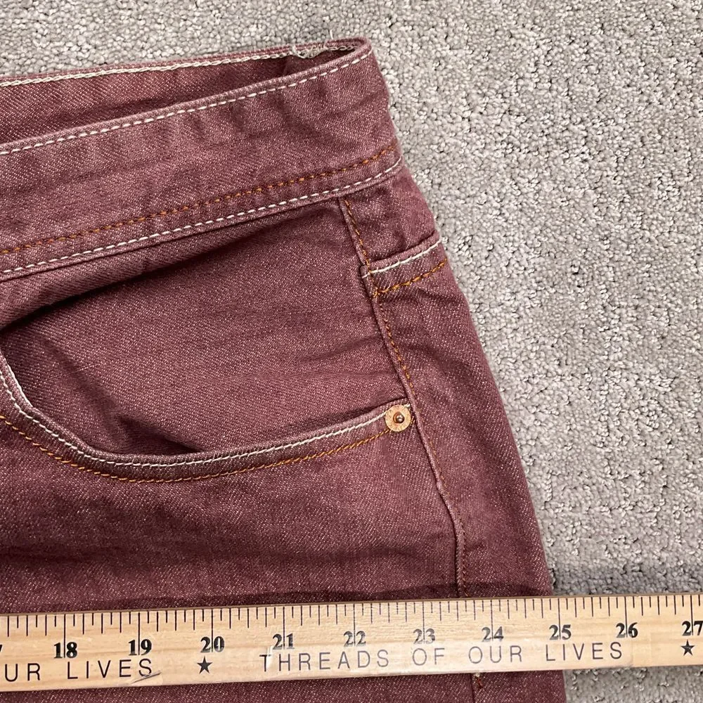 Ablanche Jeans Men 42W 34L ACT 39W‎ 33L Burgundy Cotton Denim Straight Leg  Y2K